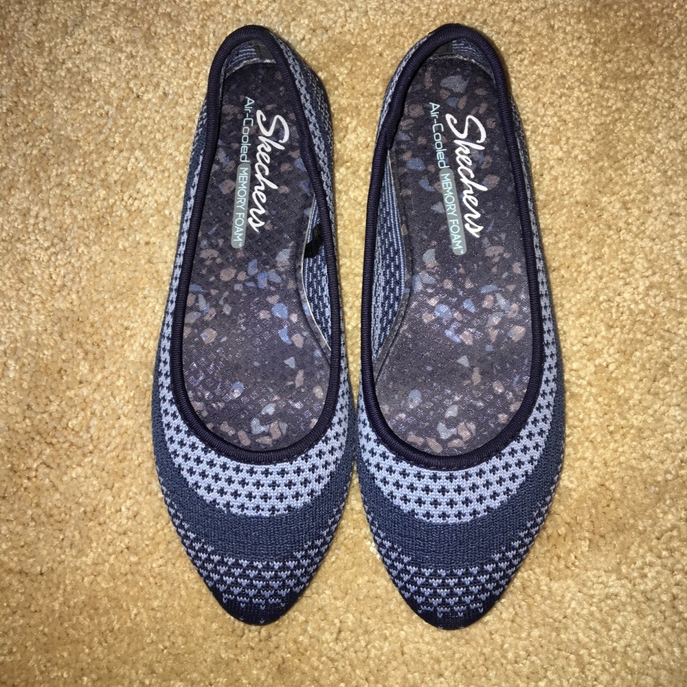 Navy and Multi blue flats